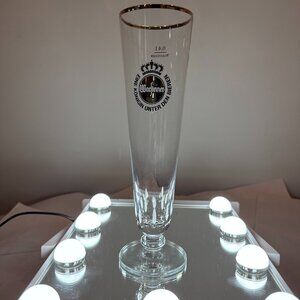 Warsteiner Beer Glass Gold Rim